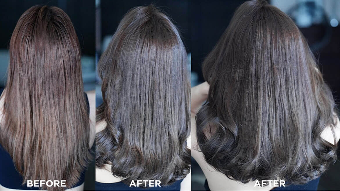 เปรียบเทียบก่อนและหลังทำสีผม