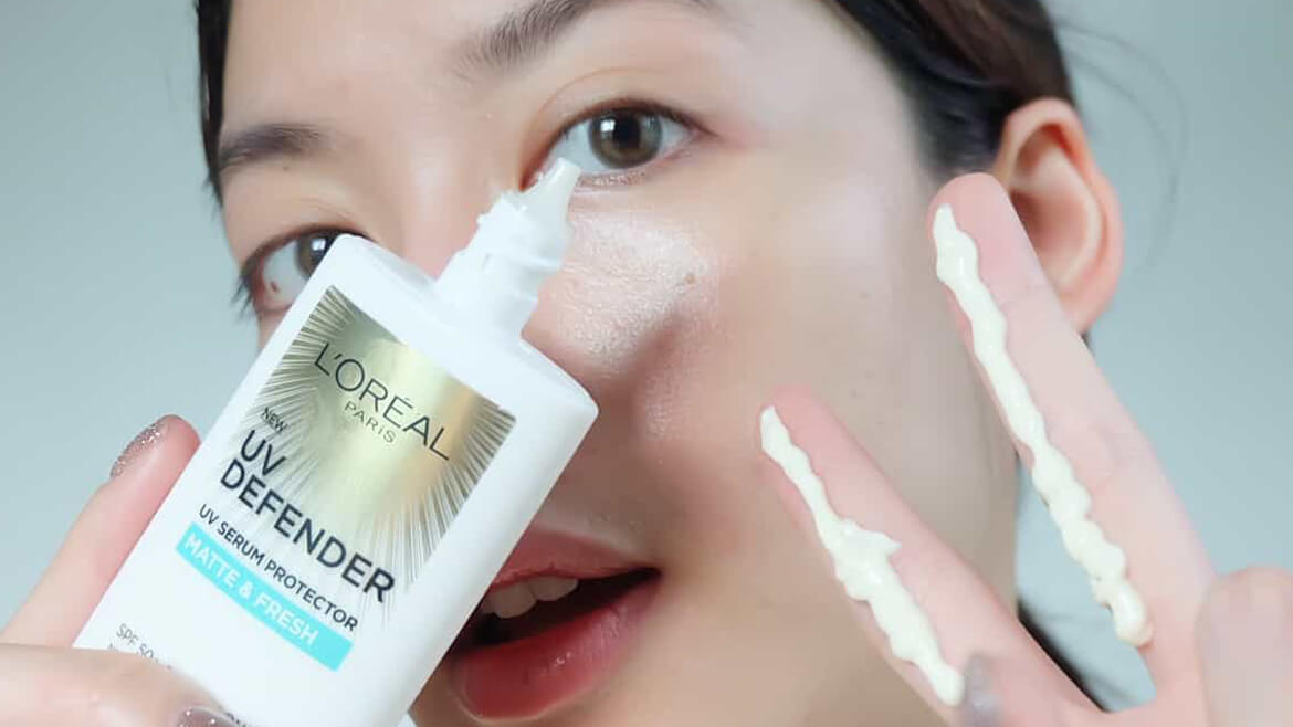 เปรียบเทียบการทาครีมกันแดด Matte & Fresh